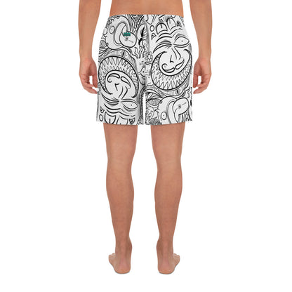 Psychadelia {WHITE} All-Over Print Unisex Athletic Long Shorts [Sizes 2XS-6XL] [FREE SHIPPING]