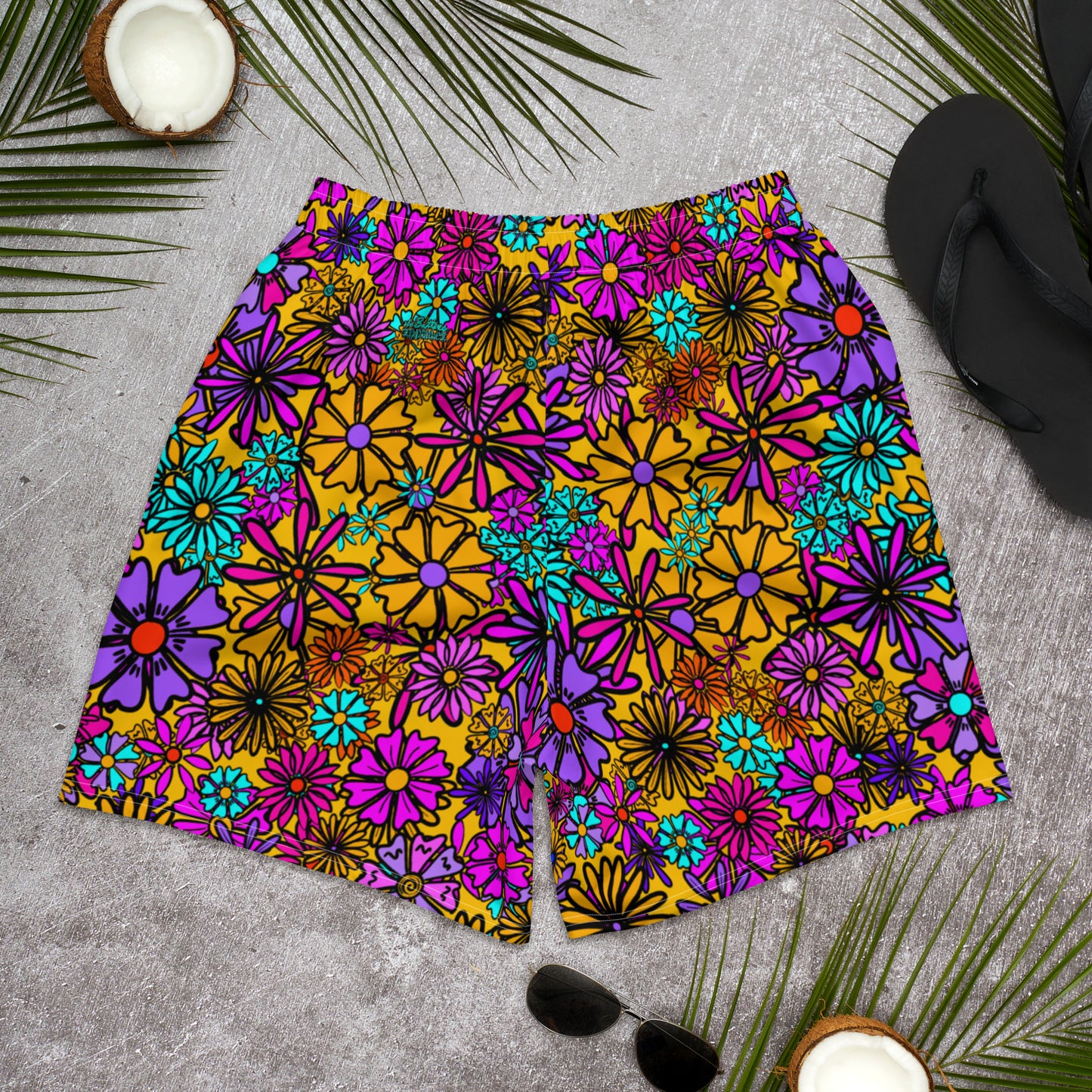 Forbidden Flower {ORANGE} All-Over Print Unisex Athletic Long Shorts [Sizes 2XS-6XL] [FREE SHIPPING]