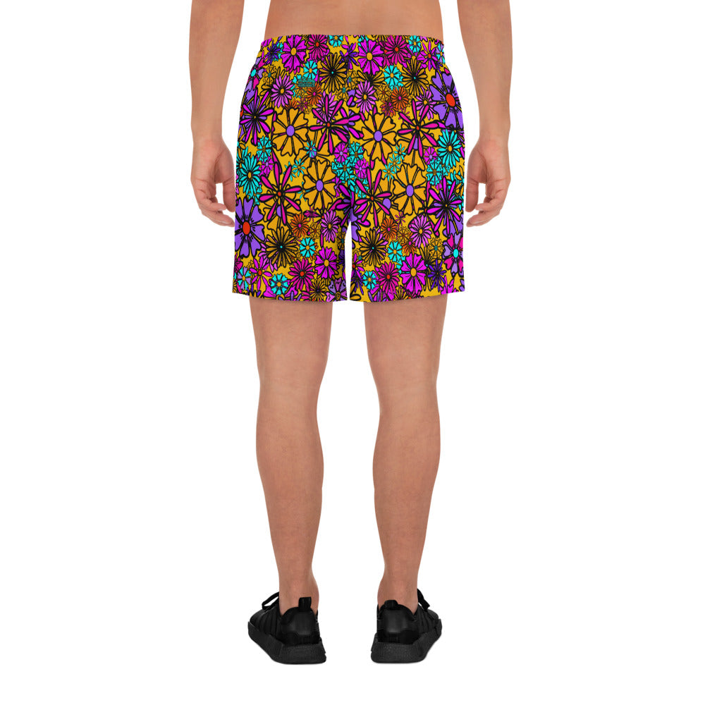 Forbidden Flower {ORANGE} All-Over Print Unisex Athletic Long Shorts [Sizes 2XS-6XL] [FREE SHIPPING]