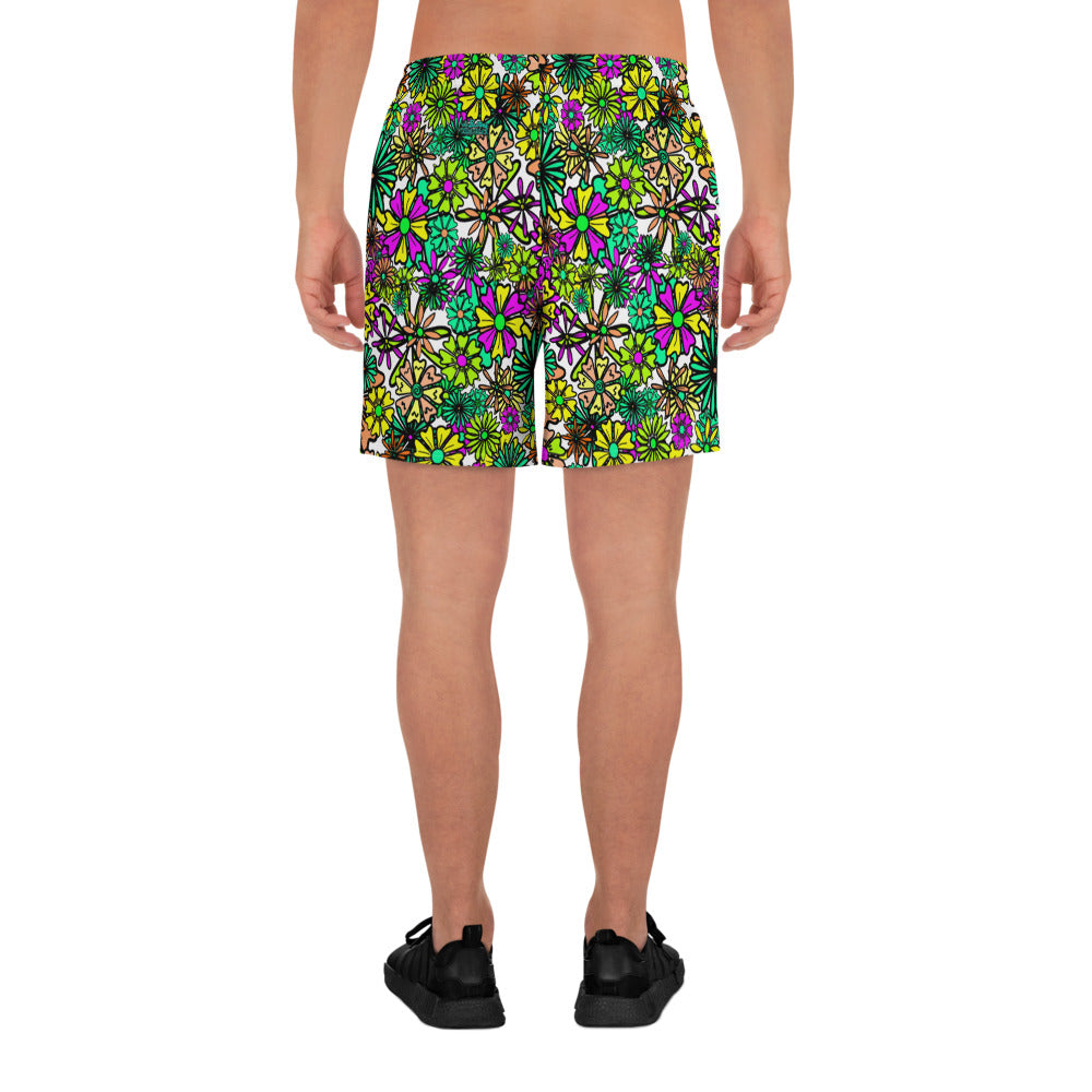 Forbidden Flower {GREEN} All-Over Print Unisex Athletic Long Shorts [Sizes 2XS-6XL] [FREE SHIPPING]