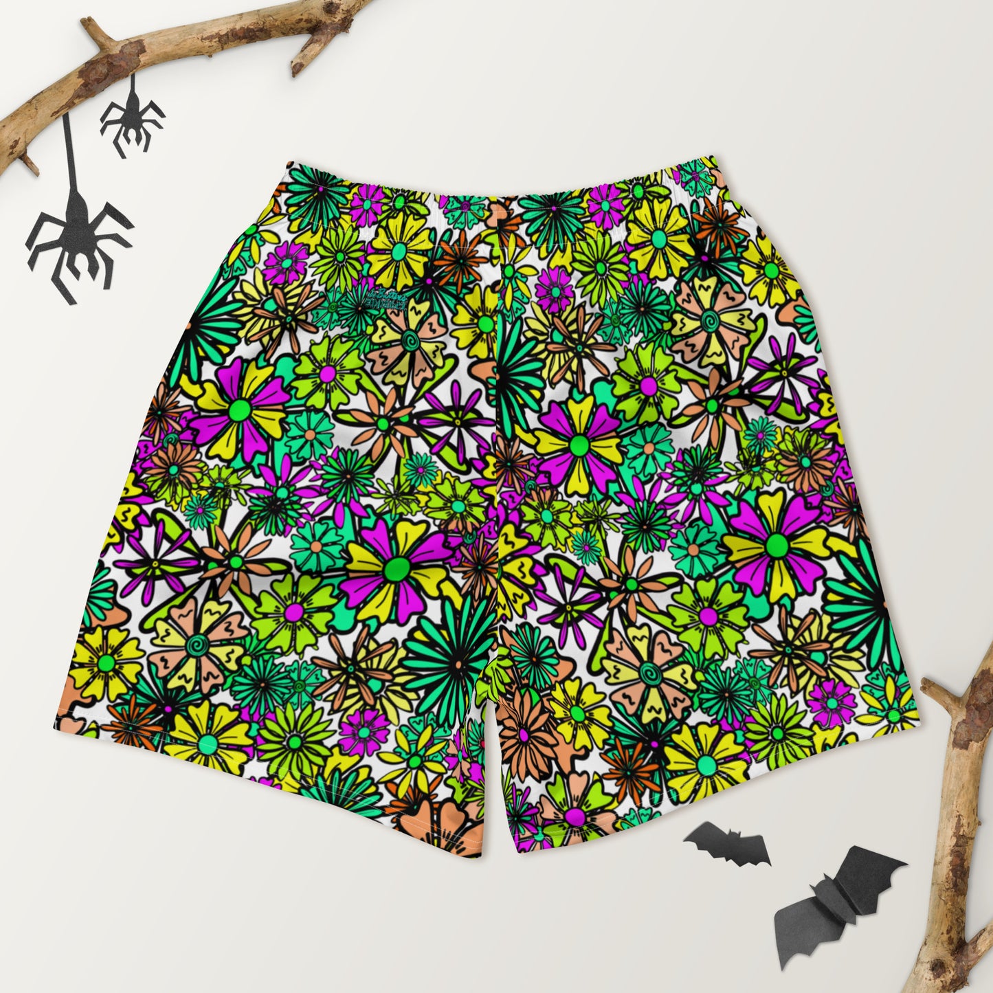 Forbidden Flower {GREEN} All-Over Print Unisex Athletic Long Shorts [Sizes 2XS-6XL] [FREE SHIPPING]