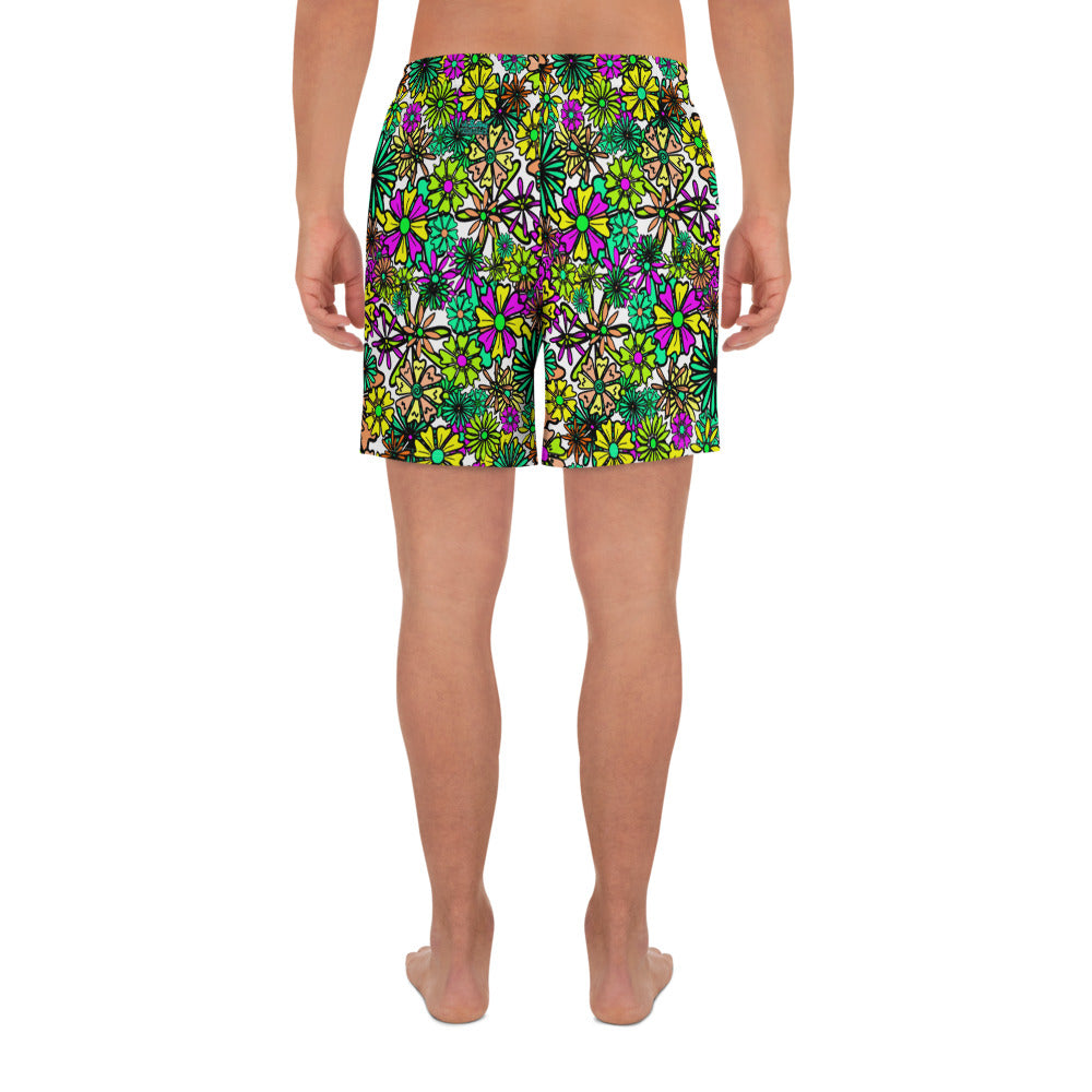 Forbidden Flower {GREEN} All-Over Print Unisex Athletic Long Shorts [Sizes 2XS-6XL] [FREE SHIPPING]