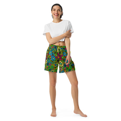 Forbidden Flower {AUTUMN} All-Over Print Unisex Athletic Long Shorts [Sizes 2XS-6XL] [FREE SHIPPING]