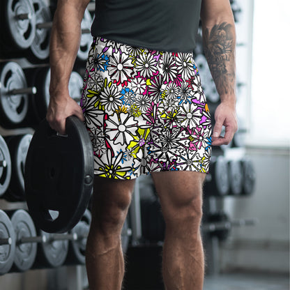 Forbidden Flower {WHITE} All-Over Print Unisex Athletic Long Shorts [Sizes 2XS-6XL] [FREE SHIPPING]