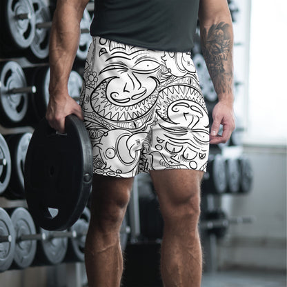 Psychadelia {WHITE} All-Over Print Unisex Athletic Long Shorts [Sizes 2XS-6XL] [FREE SHIPPING]