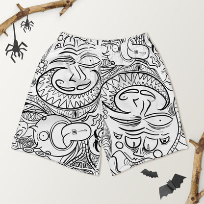 Psychadelia {WHITE} All-Over Print Unisex Athletic Long Shorts [Sizes 2XS-6XL] [FREE SHIPPING]