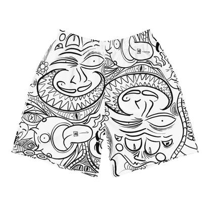 Psychadelia {WHITE} All-Over Print Unisex Athletic Long Shorts [Sizes 2XS-6XL] [FREE SHIPPING]