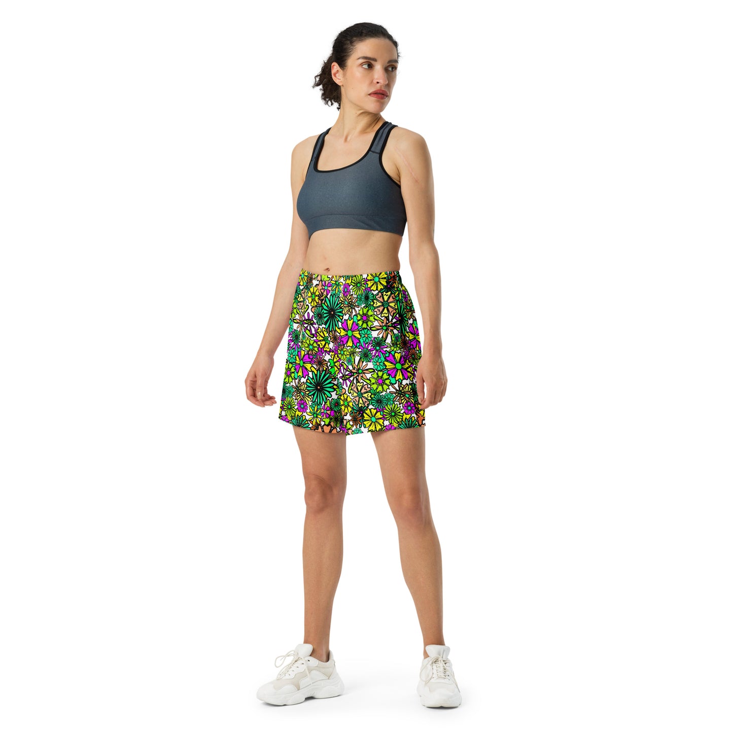 Forbidden Flower {GREEN} All-Over Print Unisex Athletic Long Shorts [Sizes 2XS-6XL] [FREE SHIPPING]