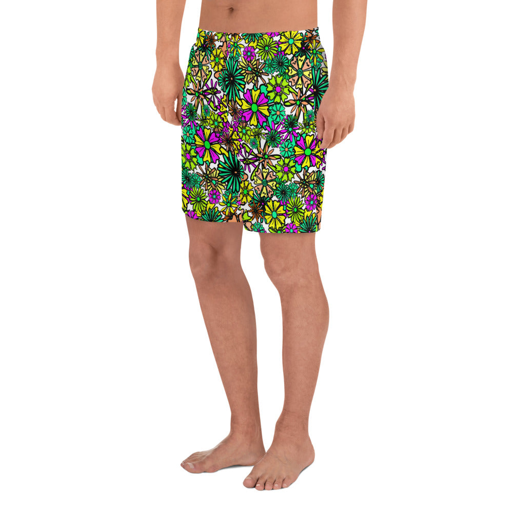 Forbidden Flower {GREEN} All-Over Print Unisex Athletic Long Shorts [Sizes 2XS-6XL] [FREE SHIPPING]