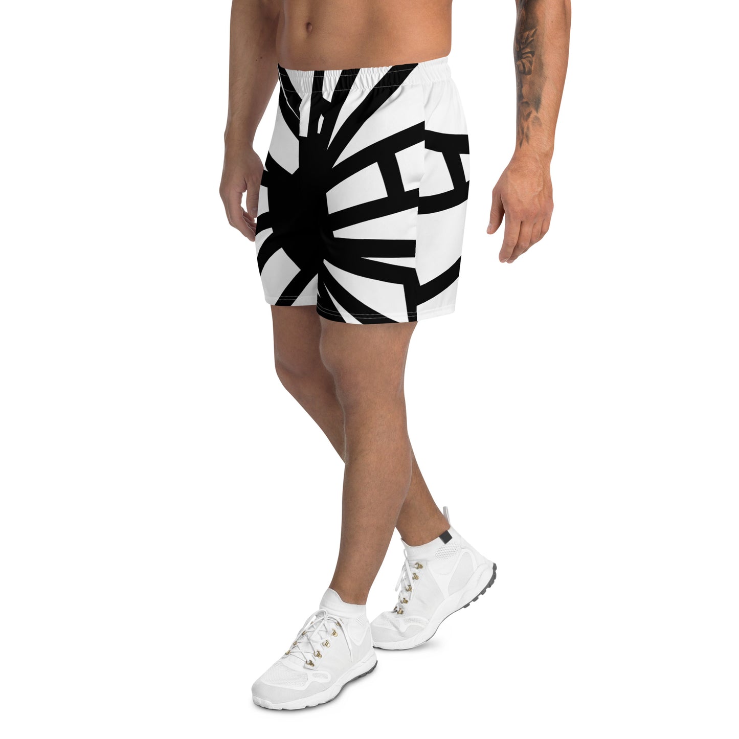 Shattered in Black & White All-Over Print Unisex Athletic Long Shorts [Sizes 2XS-6XL] [FREE SHIPPING]