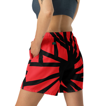 Shattered in Alizarin All-Over Print Unisex Athletic Long Shorts [Sizes 2XS-6XL] [FREE SHIPPING]