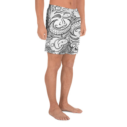 Psychadelia {WHITE} All-Over Print Unisex Athletic Long Shorts [Sizes 2XS-6XL] [FREE SHIPPING]