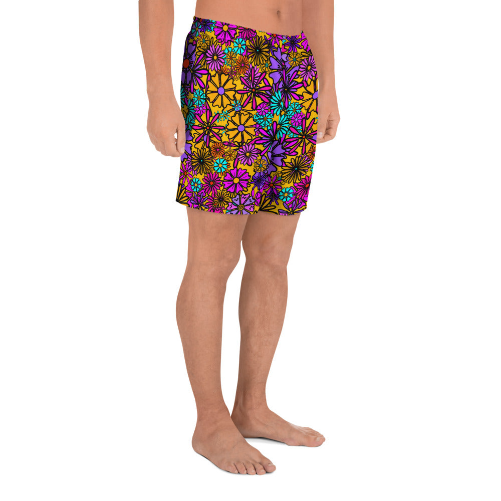 Forbidden Flower {ORANGE} All-Over Print Unisex Athletic Long Shorts [Sizes 2XS-6XL] [FREE SHIPPING]