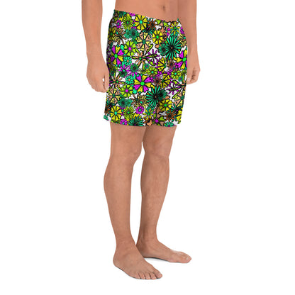 Forbidden Flower {GREEN} All-Over Print Unisex Athletic Long Shorts [Sizes 2XS-6XL] [FREE SHIPPING]