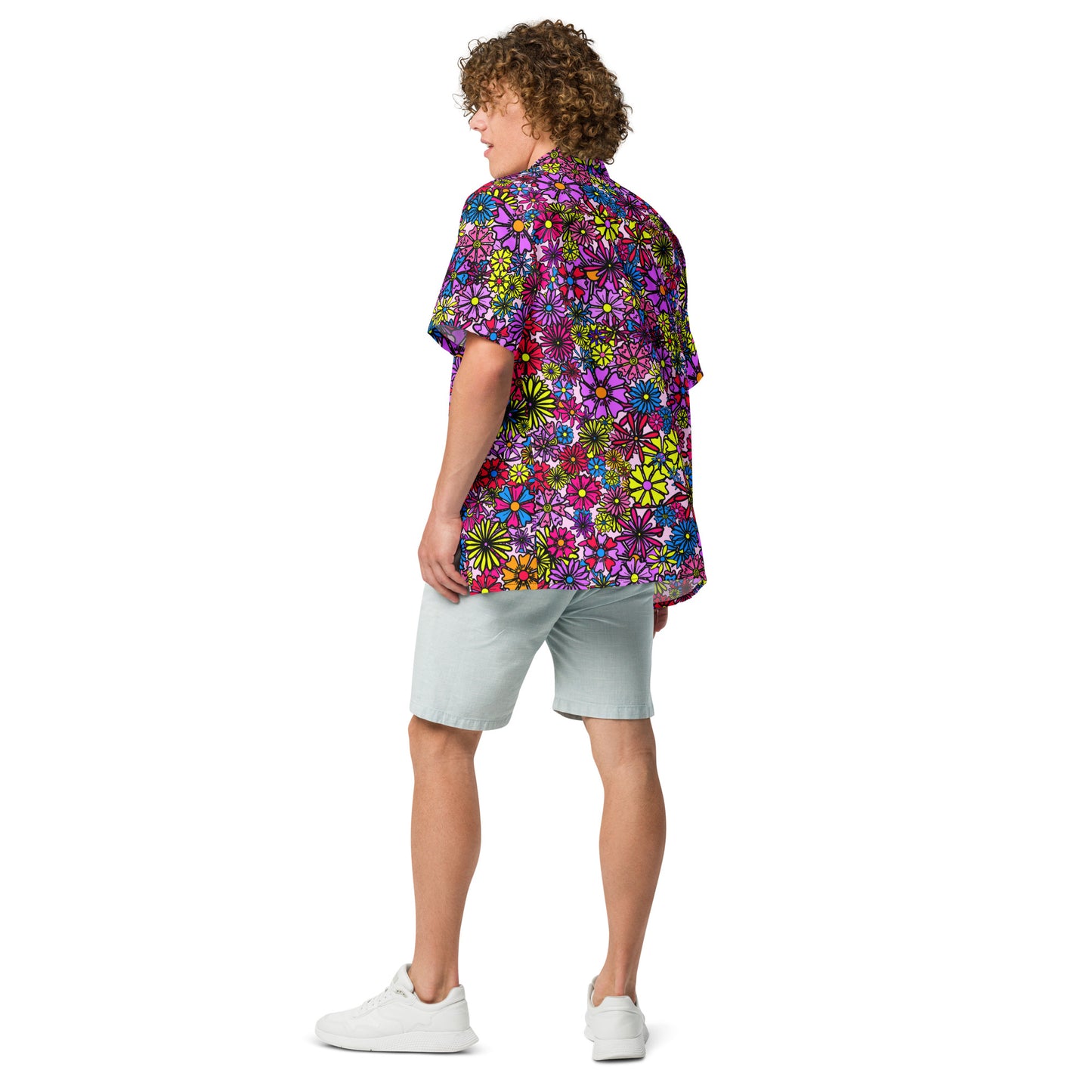 Forbidden Flower | All-Over Print Extra Pimpin' Loose Fit Unisex Button Up Shirt [Sizes 2XS-6X] - Moisture Wicking [FREE SHIPPING]