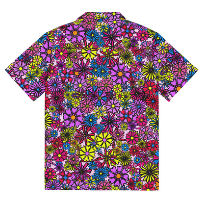 Forbidden Flower | All-Over Print Extra Pimpin' Loose Fit Unisex Button Up Shirt [Sizes 2XS-6X] - Moisture Wicking [FREE SHIPPING]