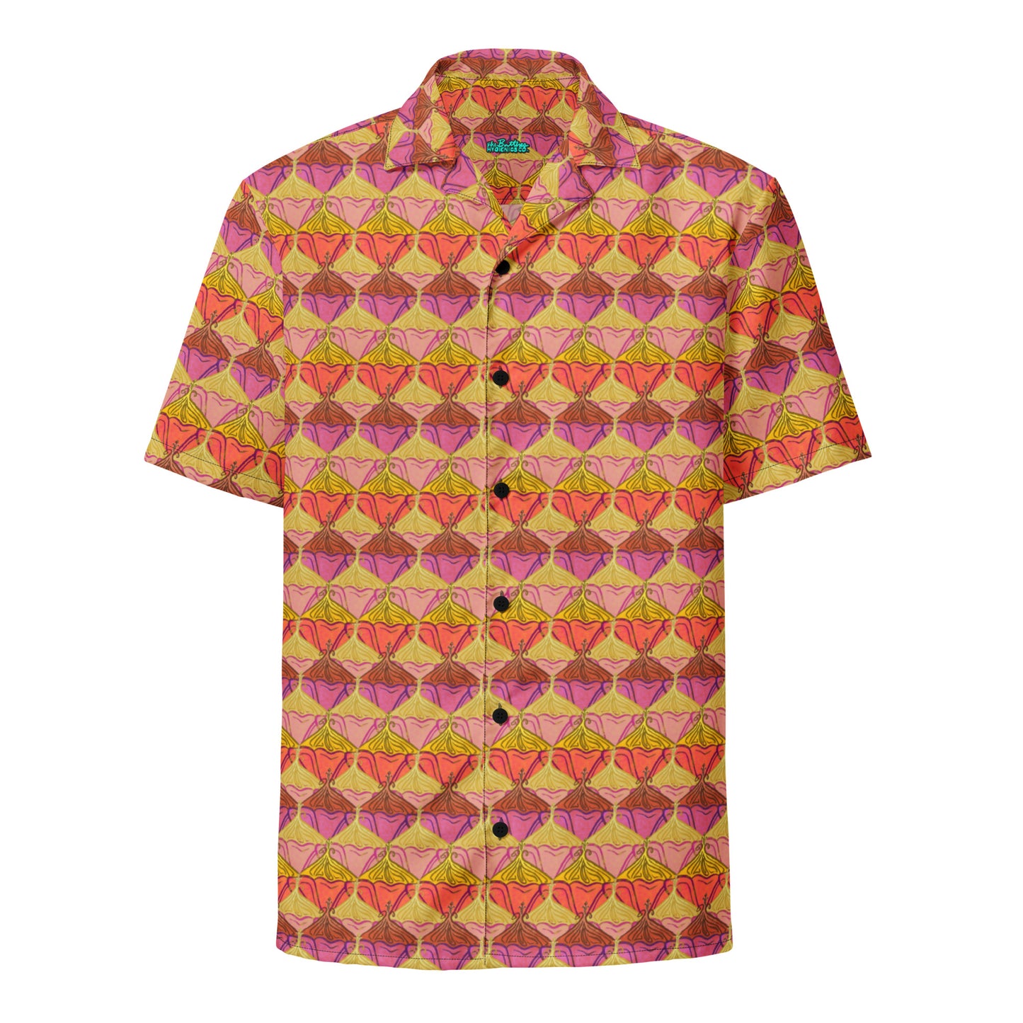 Sa Fluer {Sunset} | All-Over Print Extra Pimpin' Loose Fit Unisex Button Up Shirt [Sizes 2XS-6X] - Moisture Wicking [FREE SHIPPING]