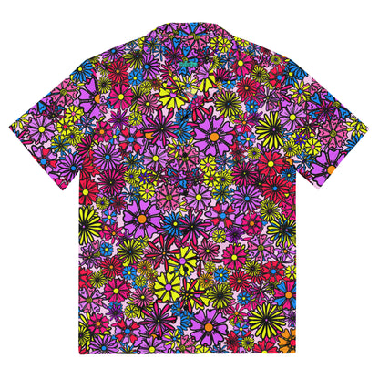 Forbidden Flower | All-Over Print Extra Pimpin' Loose Fit Unisex Button Up Shirt [Sizes 2XS-6X] - Moisture Wicking [FREE SHIPPING]