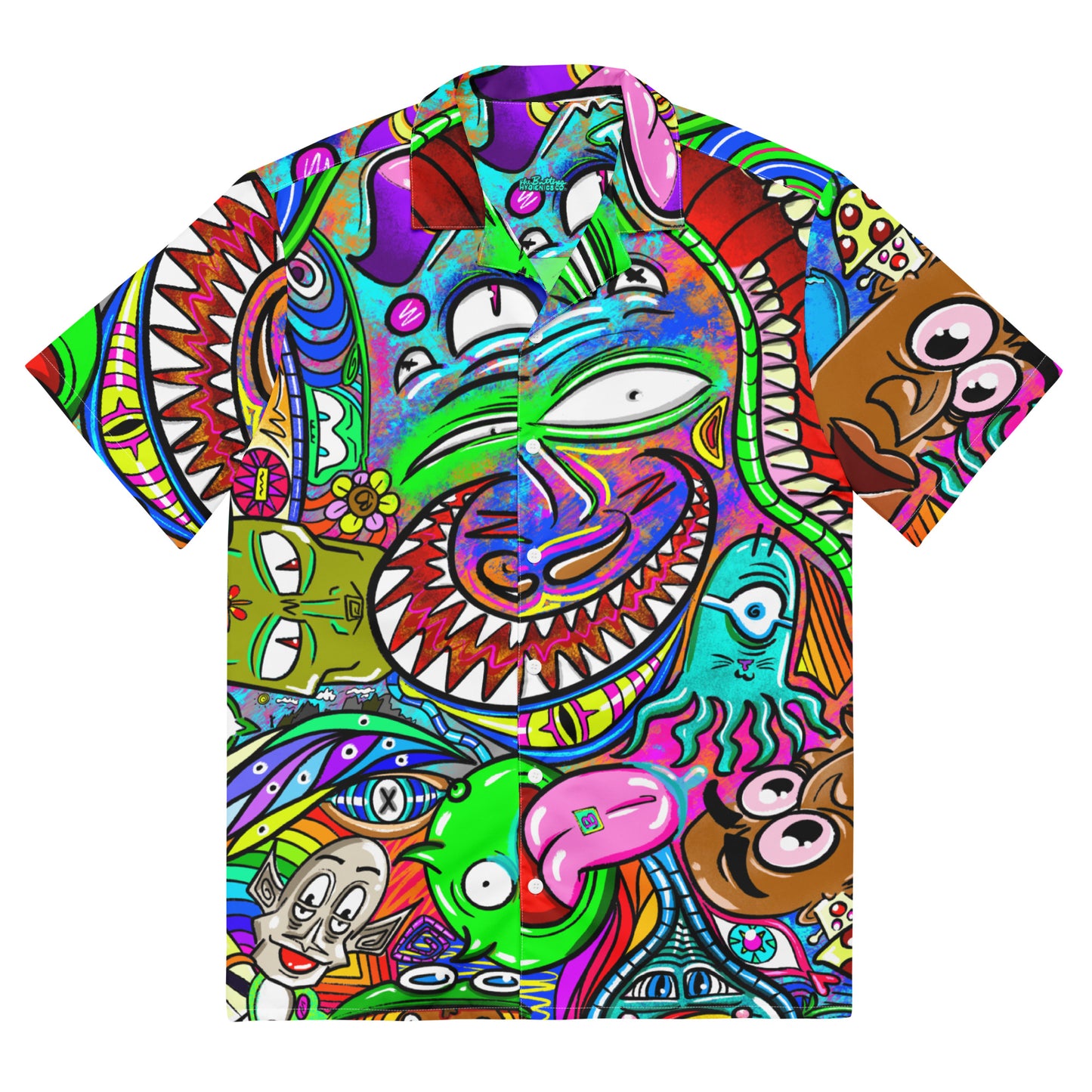 Psychedelia | All-Over Print Extra Pimpin' Loose Fit Unisex Button Up Shirt [Sizes 2XS-6X] - Moisture Wicking [FREE SHIPPING]