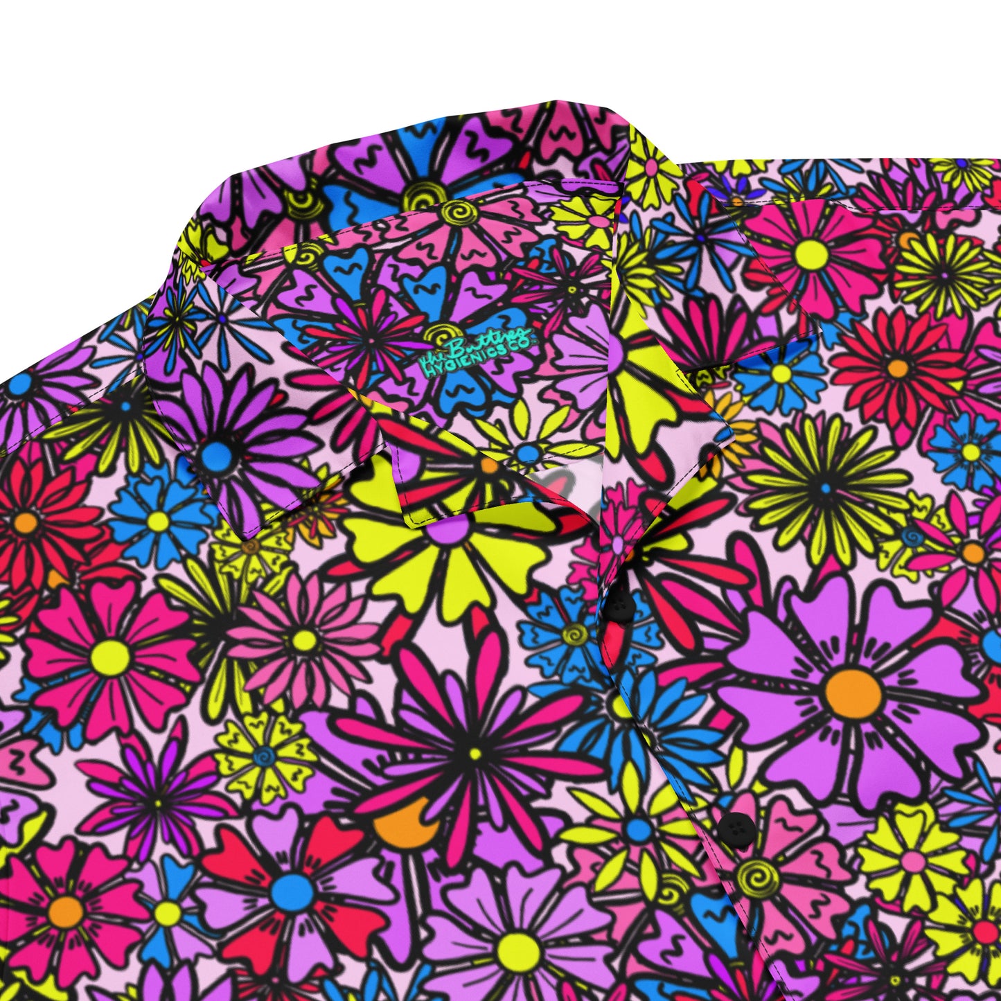 Forbidden Flower | All-Over Print Extra Pimpin' Loose Fit Unisex Button Up Shirt [Sizes 2XS-6X] - Moisture Wicking [FREE SHIPPING]