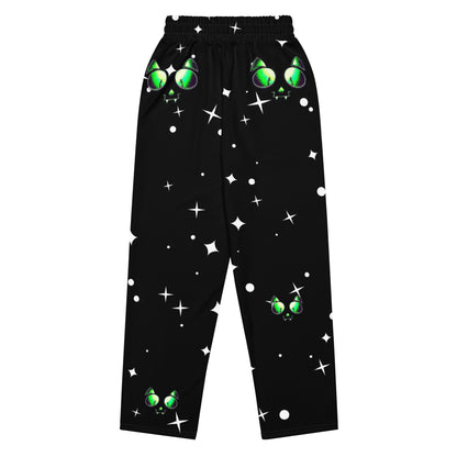 Skelecat {SPACE} Wide Leg Joggers (UNISEX) [Sizes 2XS-6XL] Wide Leg