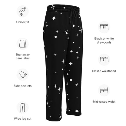 Skelecat {SPACE} Wide Leg Joggers (UNISEX) [Sizes 2XS-6XL] Wide Leg