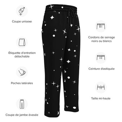 Skelecat {SPACE} Wide Leg Joggers (UNISEX) [Sizes 2XS-6XL] Wide Leg