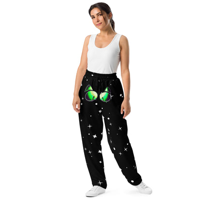 Skelecat {SPACE} Joggers (UNISEX) [Sizes 2XS-6XL] Wide Leg