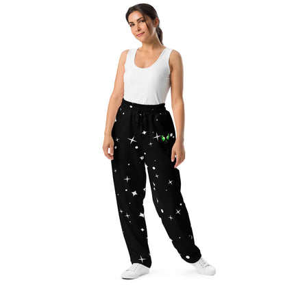 Skelecat {SPACE} Wide Leg Joggers (UNISEX) [Sizes 2XS-6XL] Wide Leg