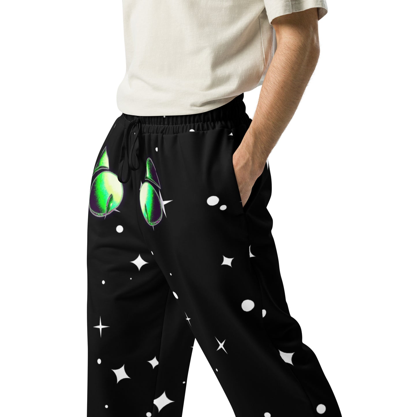 Skelecat {SPACE} Joggers (UNISEX) [Sizes 2XS-6XL] Wide Leg