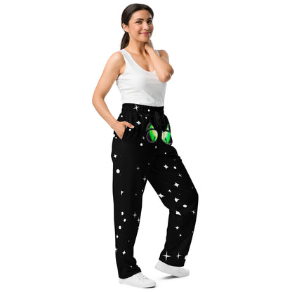 Skelecat {SPACE} Joggers (UNISEX) [Sizes 2XS-6XL] Wide Leg