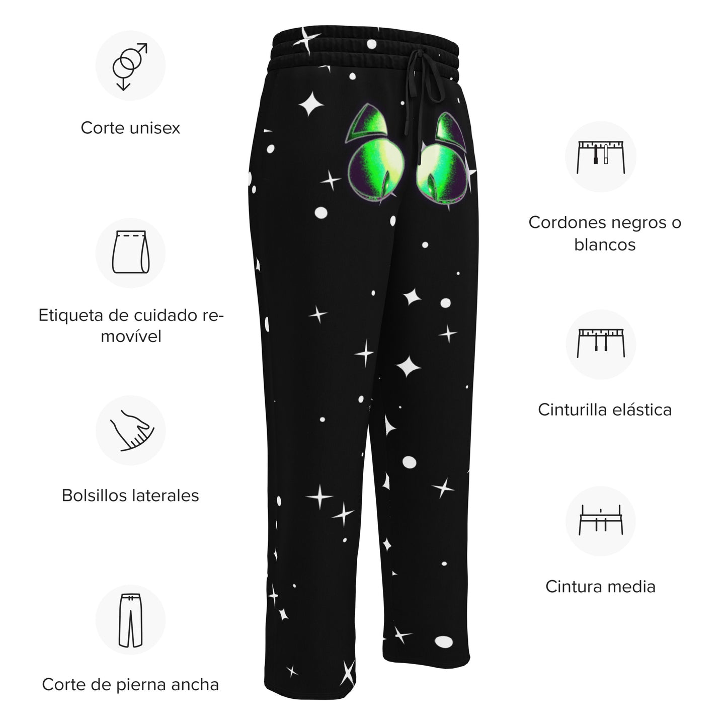 Skelecat {SPACE} Joggers (UNISEX) [Sizes 2XS-6XL] Wide Leg