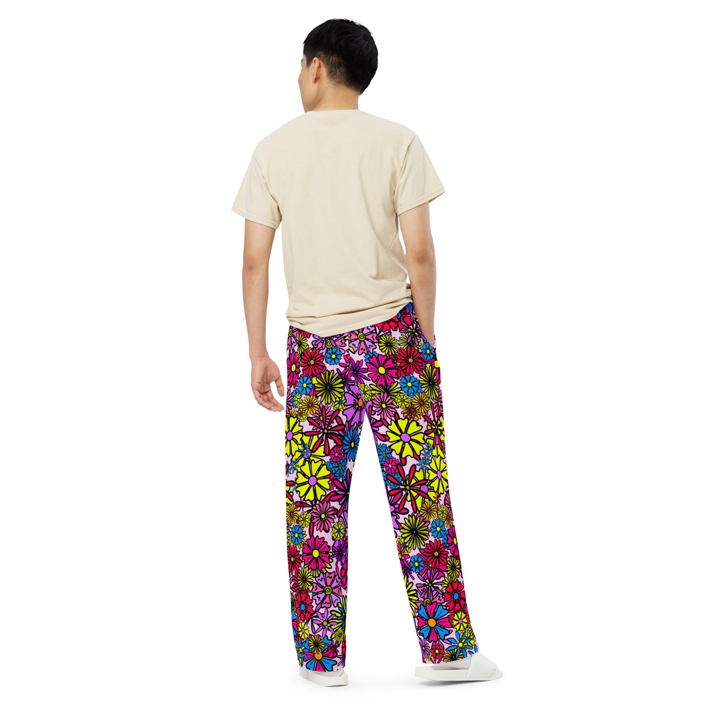 Forbidden Flower {Purple}  Wide Leg Unisex Drawstring Jersey Pant [Sizes 2XS-6X] [FREE SHIPPING]