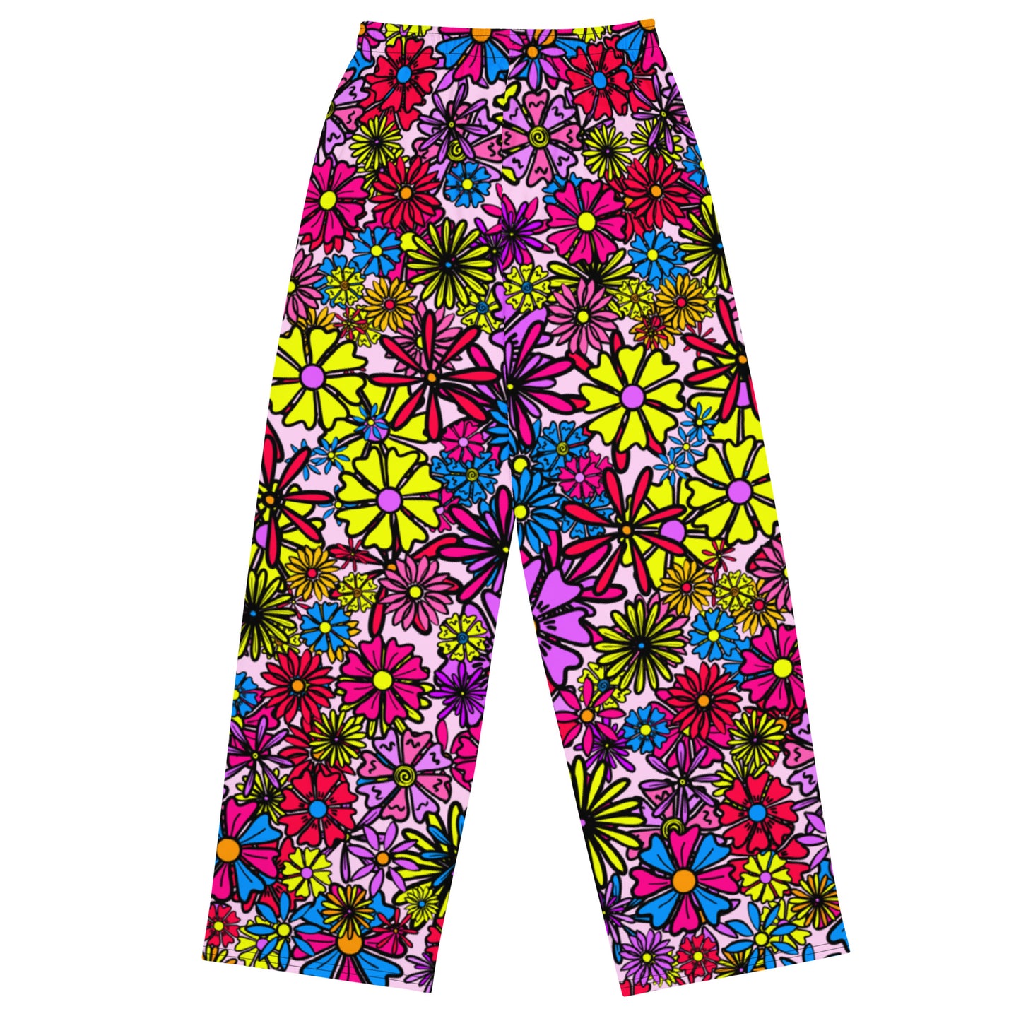 Forbidden Flower {Purple}  Wide Leg Unisex Drawstring Jersey Pant [Sizes 2XS-6X] [FREE SHIPPING]