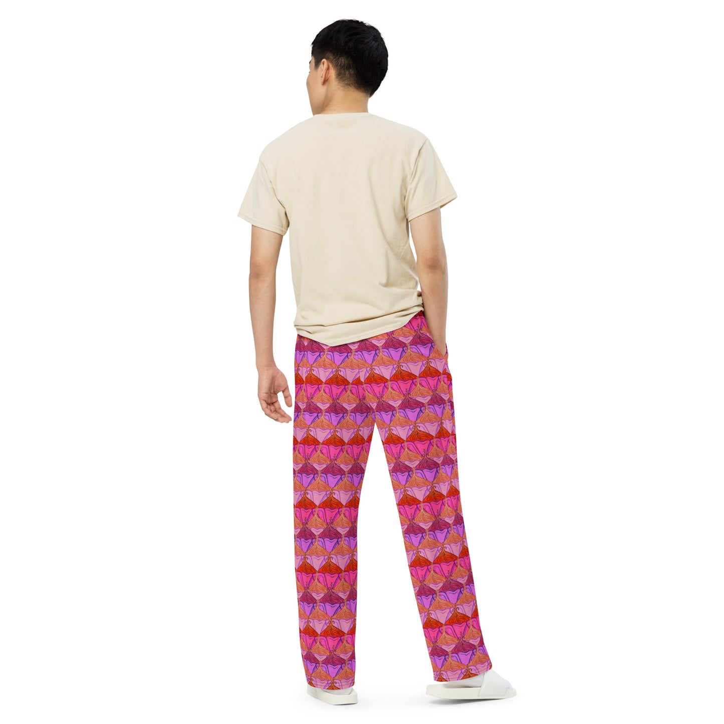 Sa Fluer [Flamingo] Wide Leg Unisex Drawstring Jersey Pant [Sizes 2XS-6X] [FREE SHIPPING]