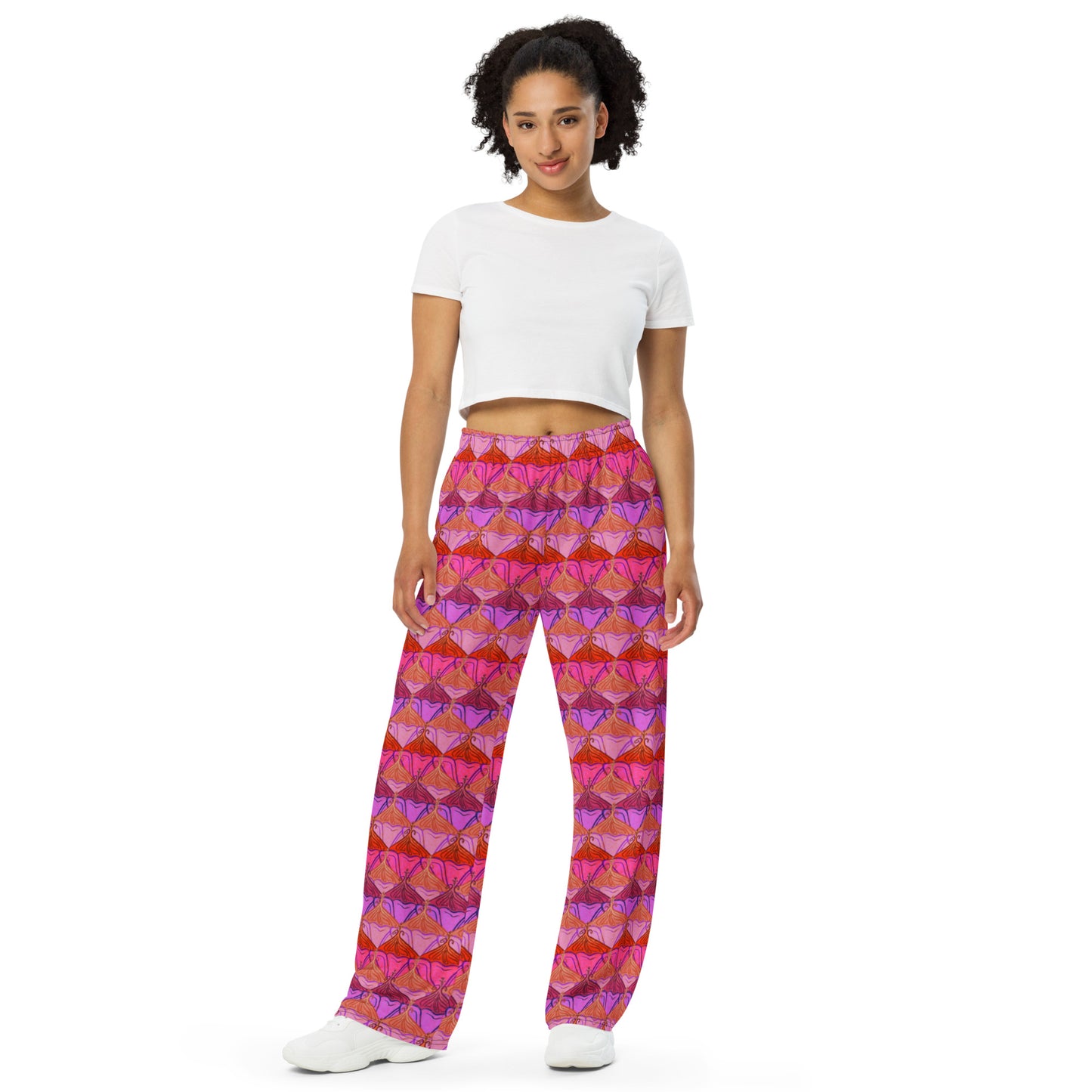 Sa Fluer [Flamingo] Wide Leg Unisex Drawstring Jersey Pant [Sizes 2XS-6X] [FREE SHIPPING]