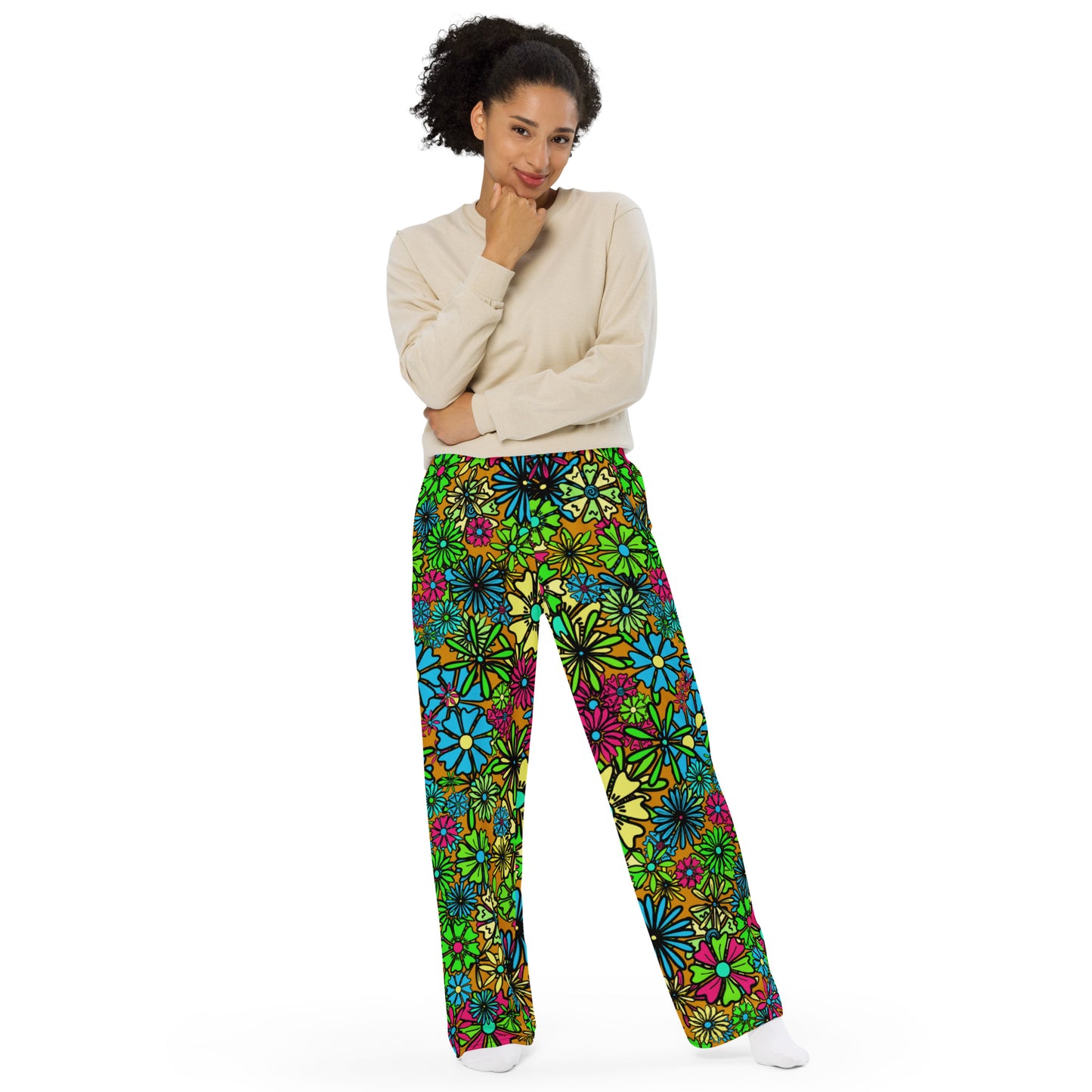 Forbidden Flower {Autumn}  Wide Leg Unisex Drawstring Jersey Pant [Sizes 2XS-6X] [FREE SHIPPING]