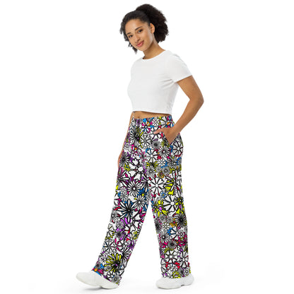 Forbidden Flower {White} | Wide Leg Unisex Drawstring Jersey Pant [Sizes 2XS-6X] [FREE SHIPPING]