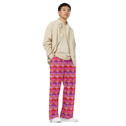 Sa Fluer [Flamingo] Wide Leg Unisex Drawstring Jersey Pant [Sizes 2XS-6X] [FREE SHIPPING]