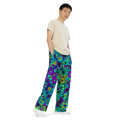 Forbidden Flower {Green} | Wide Leg Unisex Drawstring Jersey Pant [Sizes 2XS-6X] [FREE SHIPPING]