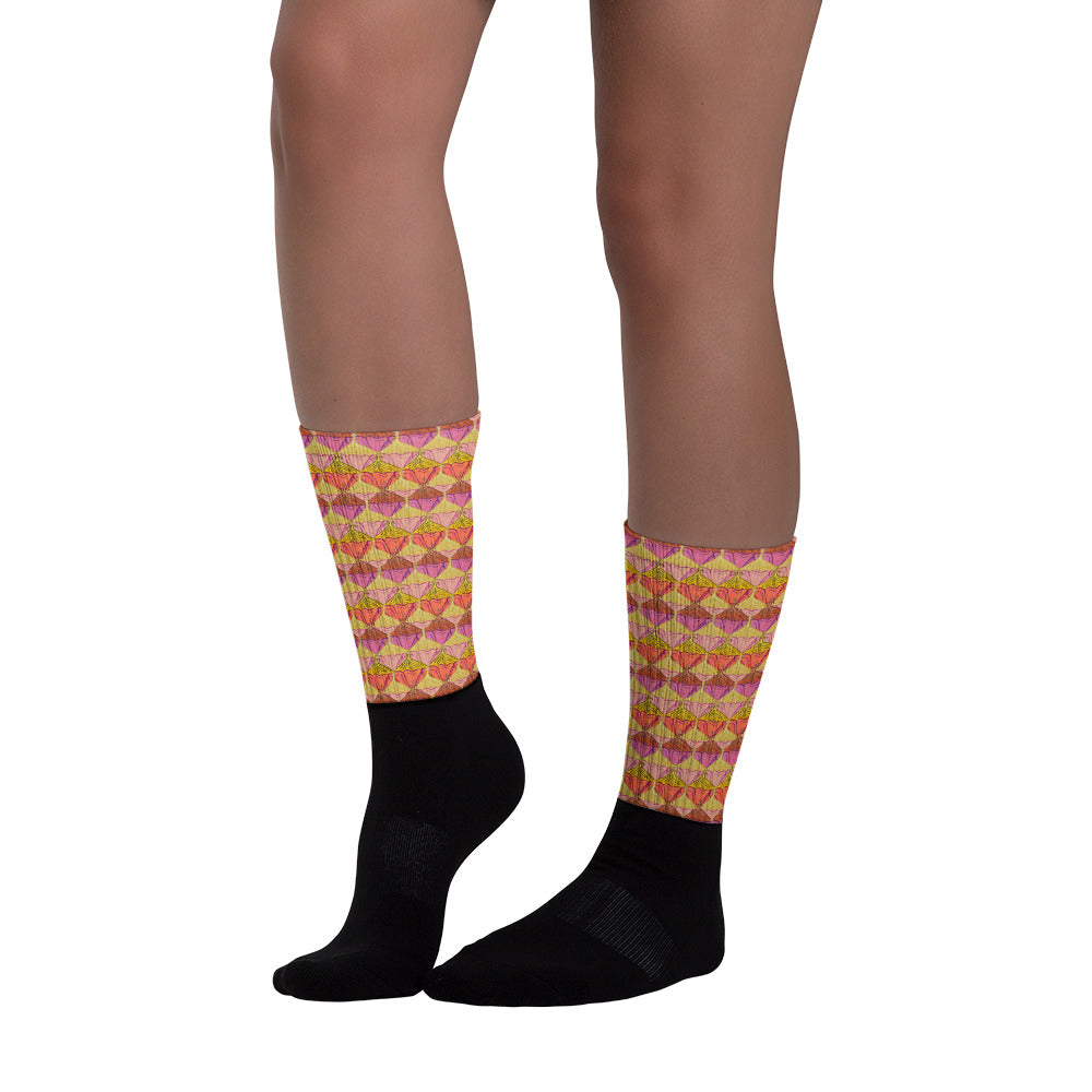 Sa Fluer (Sunset) Crew Socks (Sizes US M6-14.5) [FREE SHIPPING]