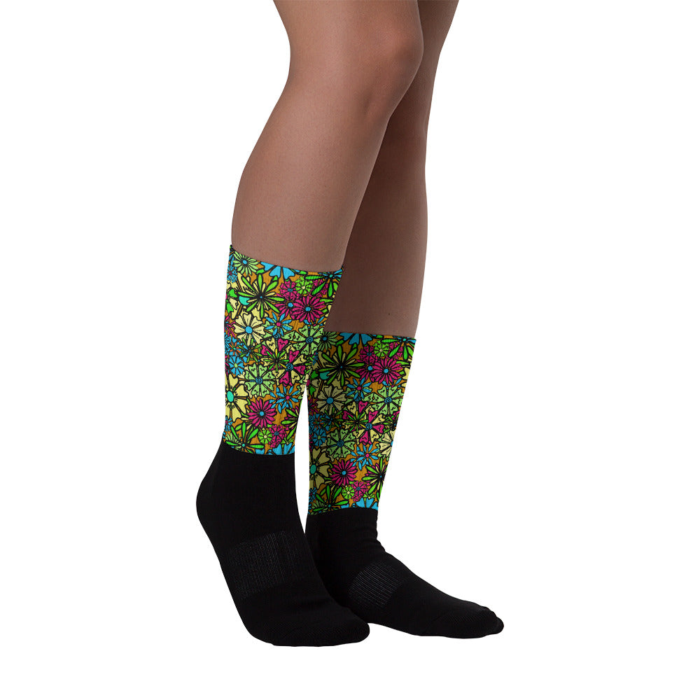 Forbidden Flower {AUTUMN} Crew Socks (Sizes US M6-14.5) [FREE SHIPPING]