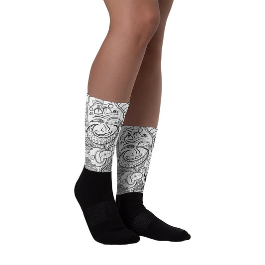 Psychadelia {WHITE} Crew Socks (Sizes US M6-14.5) [FREE SHIPPING]