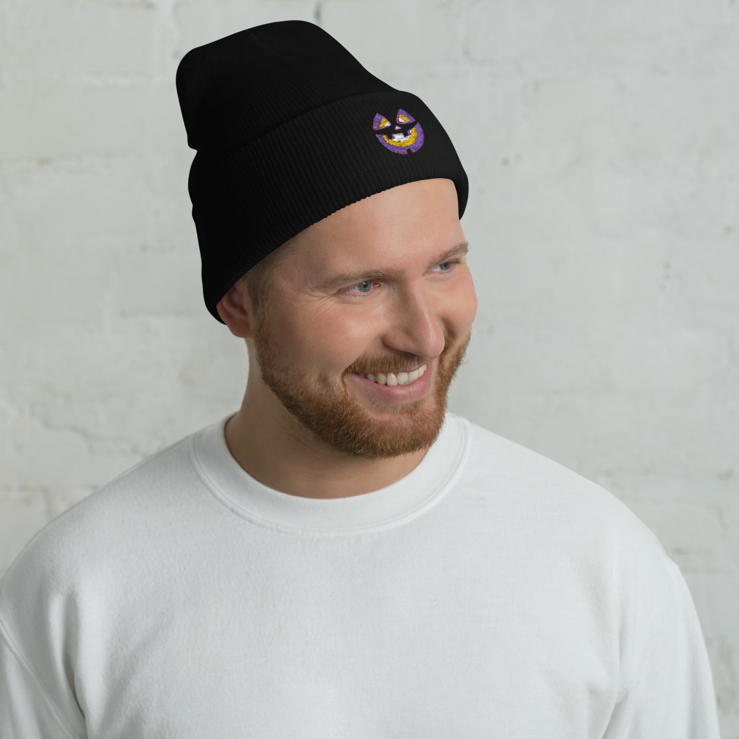 Mr Spookington Cuffed Beanie Waffle Beanie Embroidered (ONE SIZE, MULTIPLE COLORS) [FREE SHIPPING]