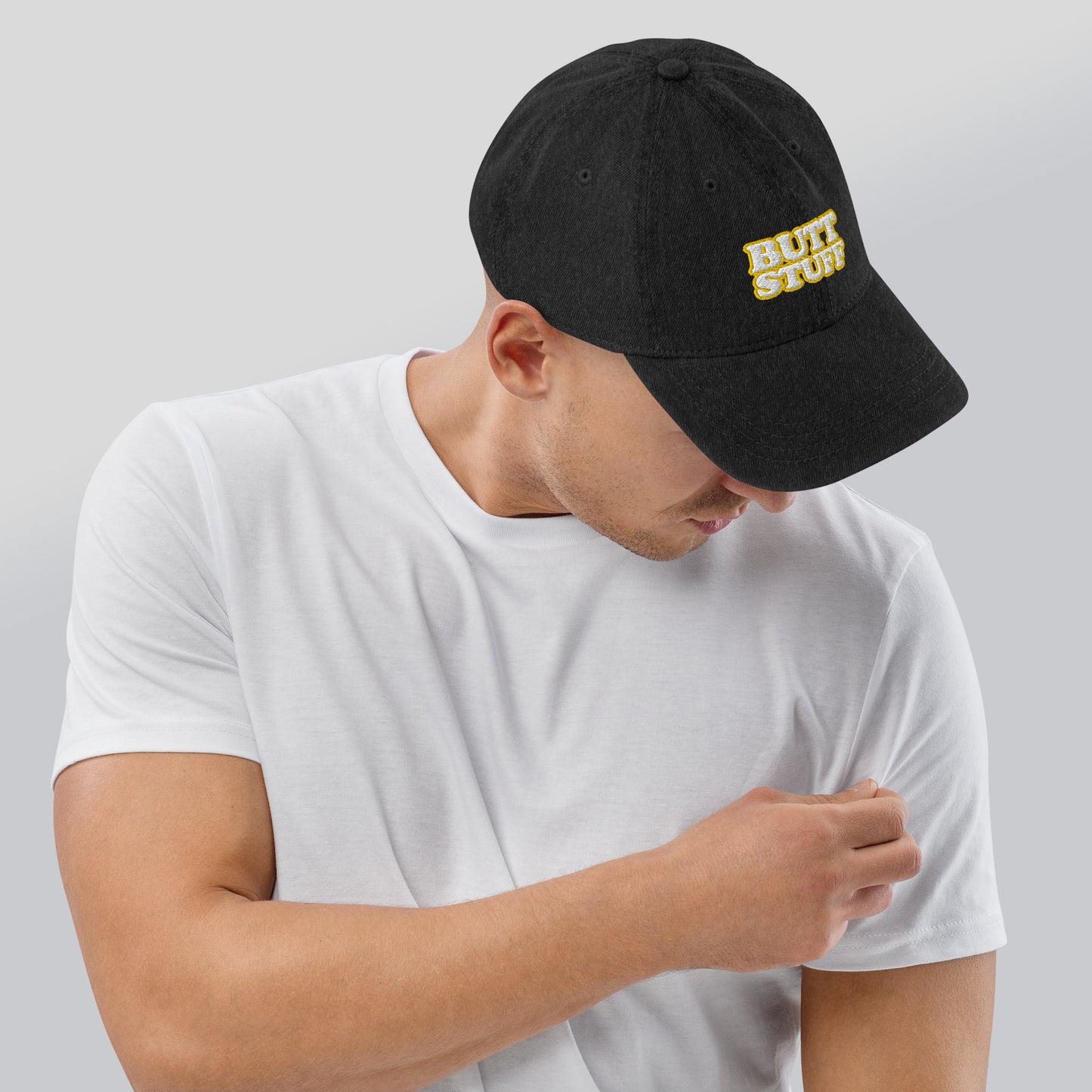 BUTT STUFF [Embroidered] 6-Panel, Denim Hat, Adjustable [FREE SHIPPING]