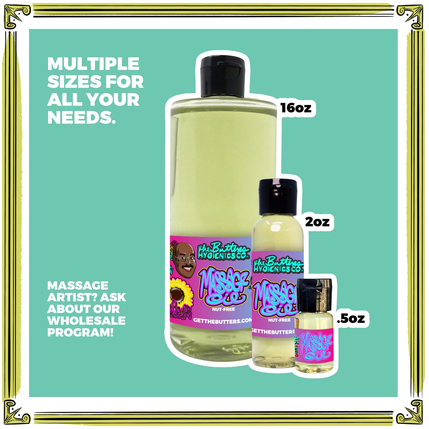 Aceite para Trabajo Corporal y Masajes 💆 | Girasol X Semilla de uva con aceite de semilla de frambuesa roja (sin nueces)