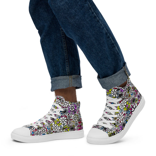 Everyday Hightops Canvas (2 Colors, Sizes US M5-13) - Forbidden Flower {WHITE} [FREE SHIPPING]