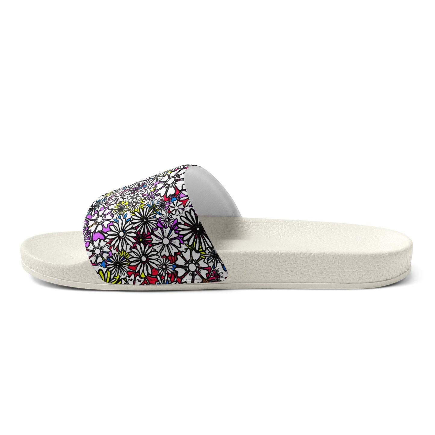 Everyday Slides (2 Colors, Sizes US M6.5-12.5) - Forbidden Flower {WHITE} [FREE SHIPPING]