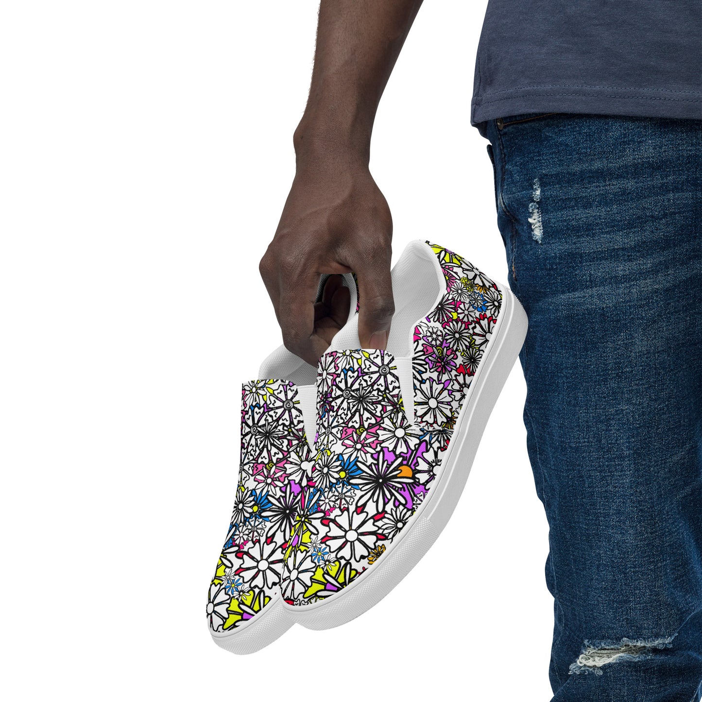 Everyday Slip-ons (Sizes US M5-13) - Forbidden Flower {WHITE} [FREE SHIPPING]