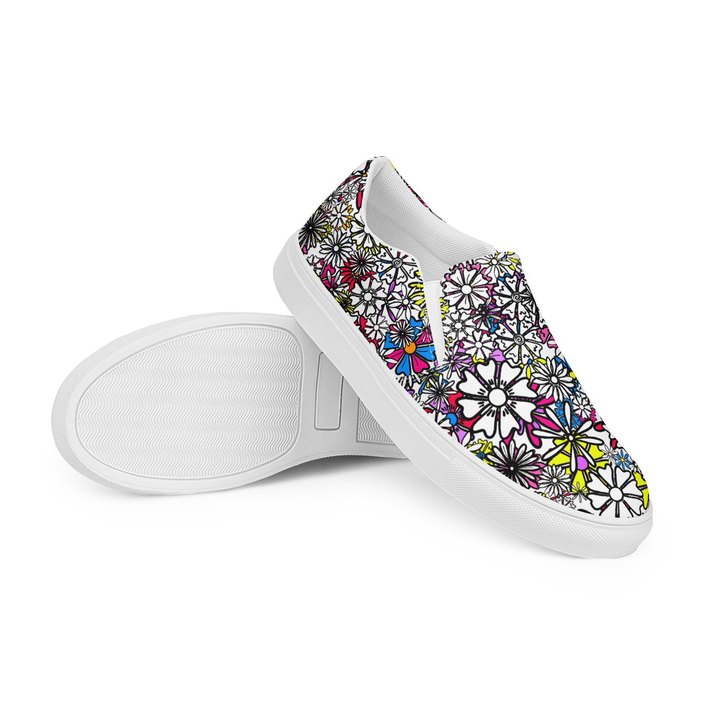 Everyday Slip-ons (Sizes US M5-13) - Forbidden Flower {WHITE} [FREE SHIPPING]